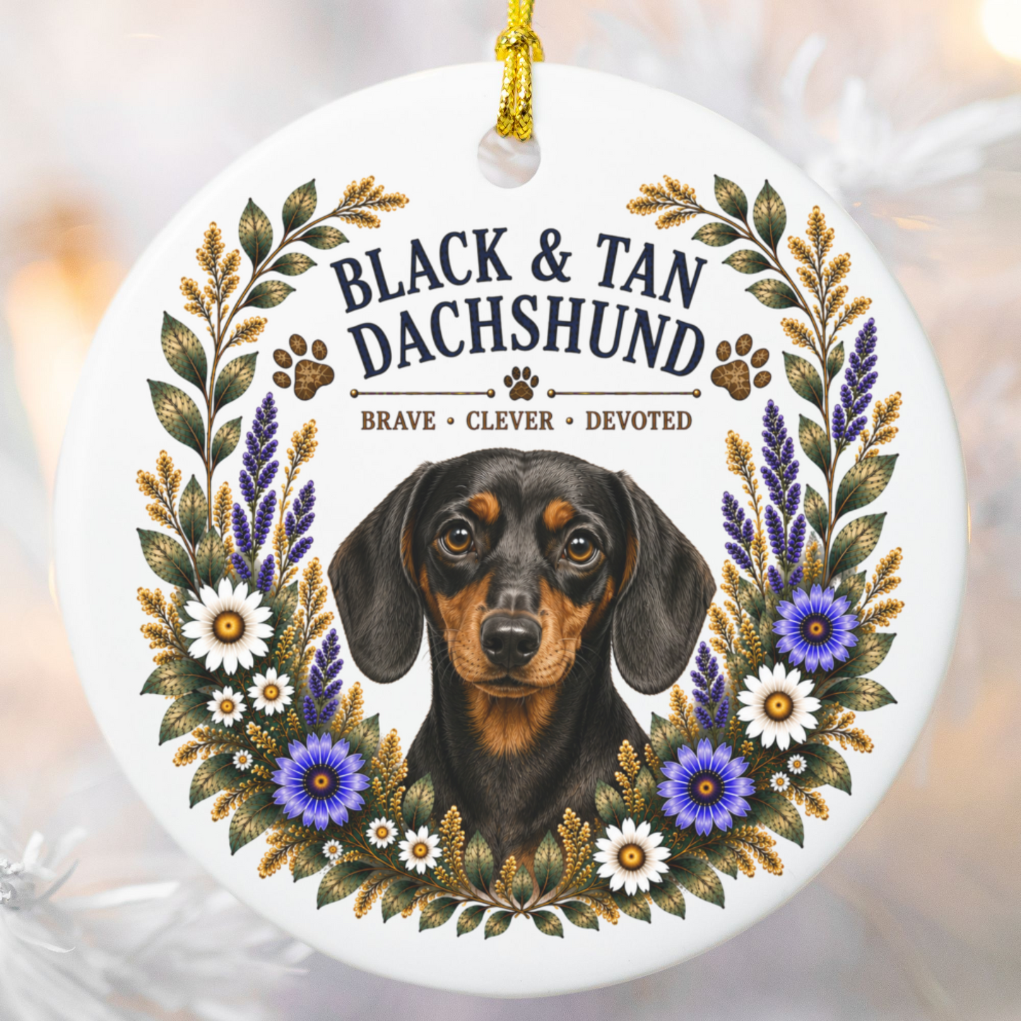 Black and Tan Dachshund Ornament, Dachshund Lover Gift, Doxie Mom Dog Keepsake