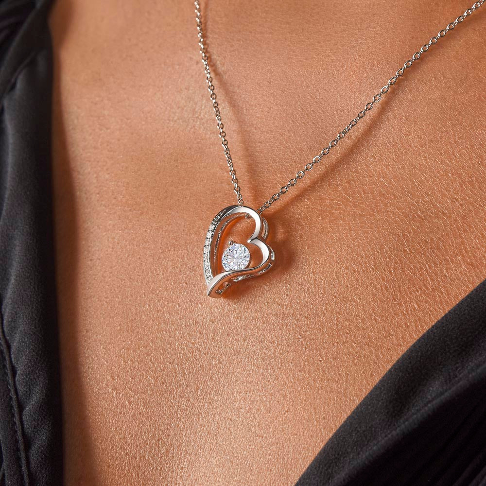 Personalized Heart Necklace with Hearts Message Card