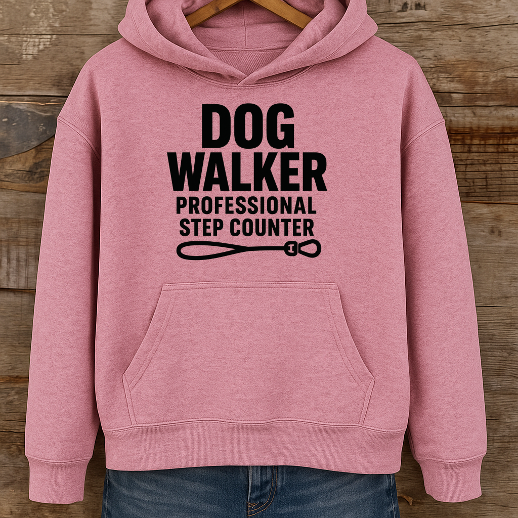 Dog Walker Hoodie, Professional Step Counter Sweatshirt, Funny Gift for Dog Walkers, Pet Lover Apparel, Cozy Hooded Sweatshirt