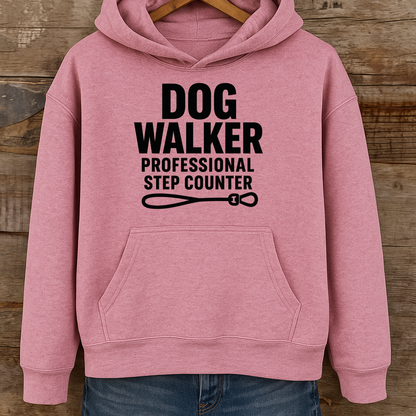 Dog Walker Hoodie, Professional Step Counter Sweatshirt, Funny Gift for Dog Walkers, Pet Lover Apparel, Cozy Hooded Sweatshirt