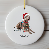 Load image into Gallery viewer, Weimaraner Ornament, Personalized Christmas Dog Gift
