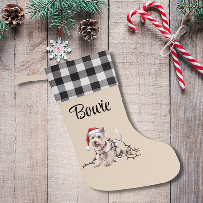 Personalized West Highland Terrier Christmas Stocking, Holiday Decor Gift for Westie Lovers