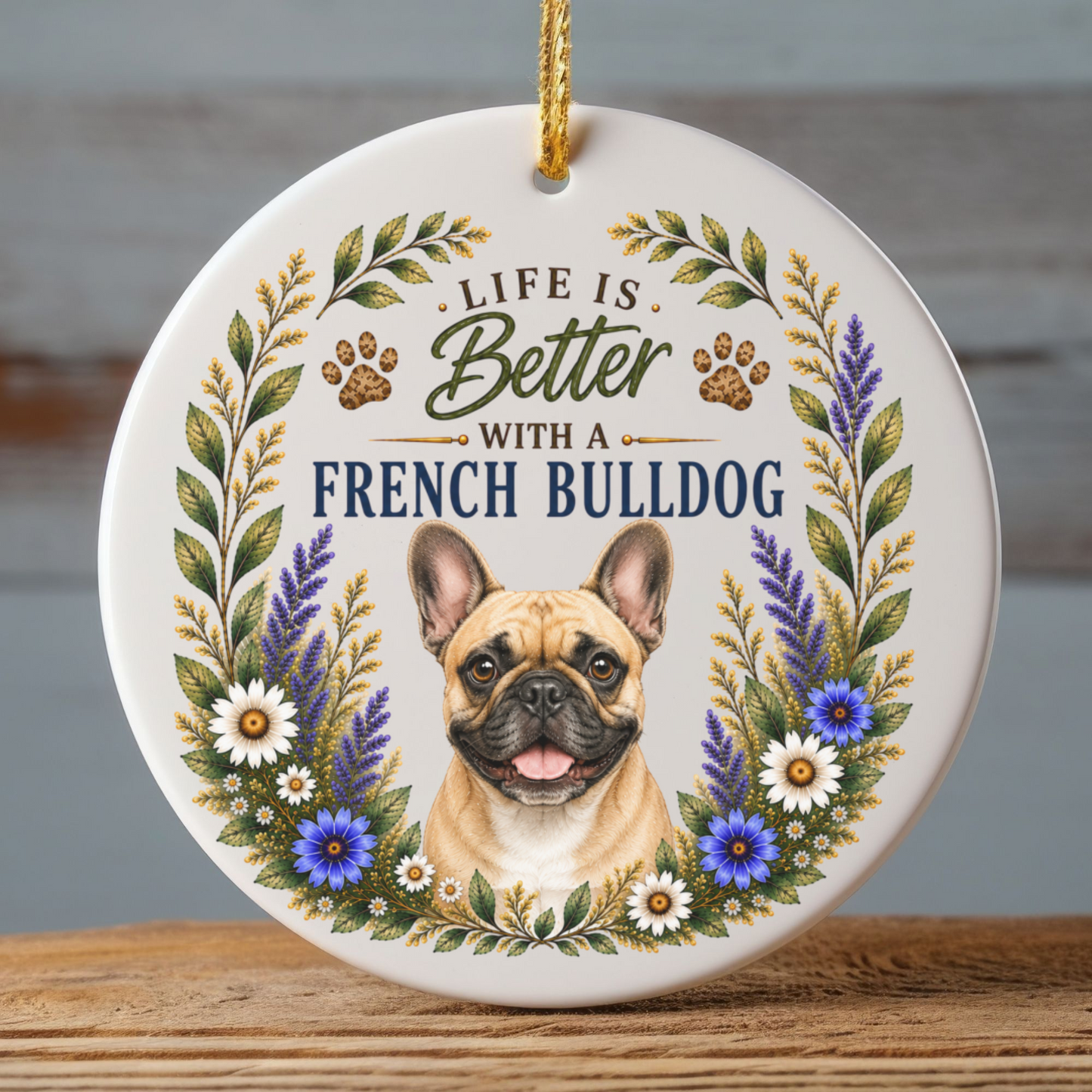 French Bulldog Ornament - Liife Is Better
