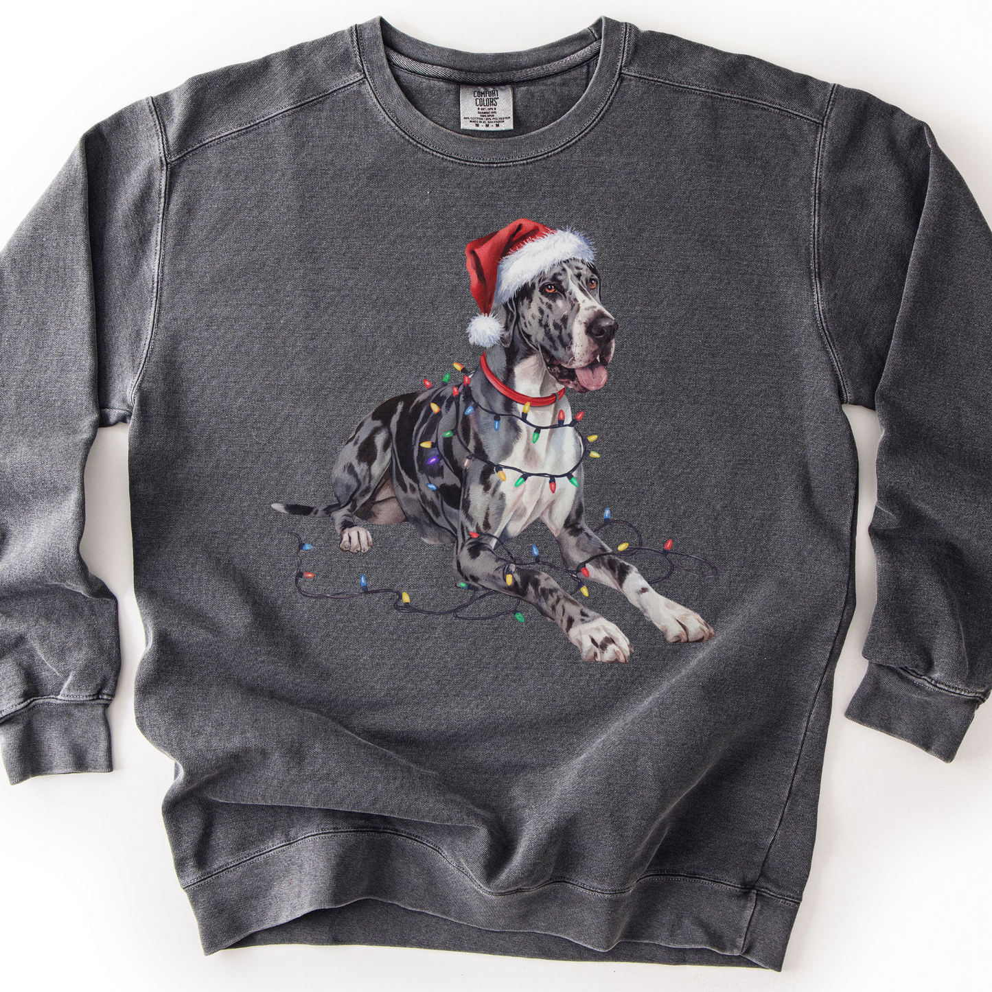 Great Dane Christmas Lights Sweatshirt