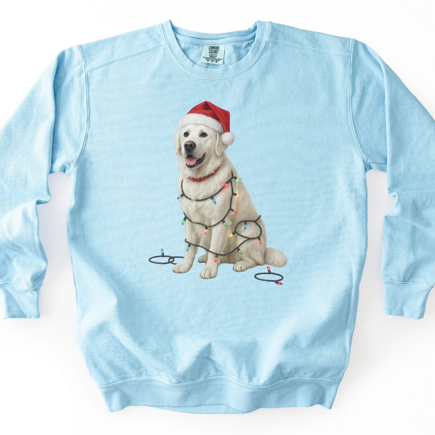 English Cream Golden Retriever Christmas Lights Sweatshirt