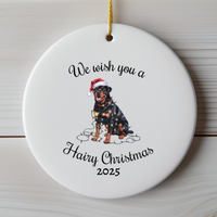 Load image into Gallery viewer, Christmas Rottweiler Ornament, Christmas Lights Dog Keepsake
