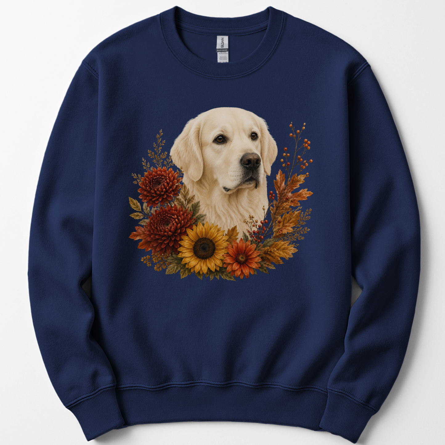 English Cream Golden Retriever Autumn Floral Sweatshirt