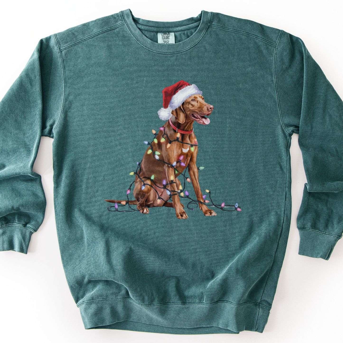 Christmas Vizsla Sweatshirt, Lights Dog Sweater, Vizsla Mom Apparel, Dog Lover Gift
