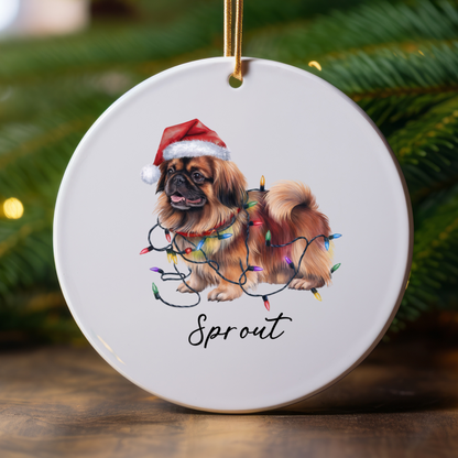 Pekingese Ornament, Personalized Dog Keepsake