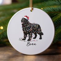 Load image into Gallery viewer, Black Newfoundland Ornament, Personalized Dog Keepsake
