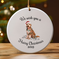 Load image into Gallery viewer, Christmas Goldendoodle Ornament, Christmas Lights Dog Keepsake
