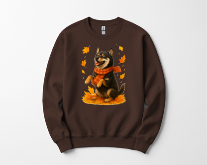 Shiba Inu Autumn Shirt, Cozy Dog Sweatshirt, Fall Shiba Lover Gift, Cute Pet Apparel, Autumn Leaves T-shirt, Dog Lover Clothing
