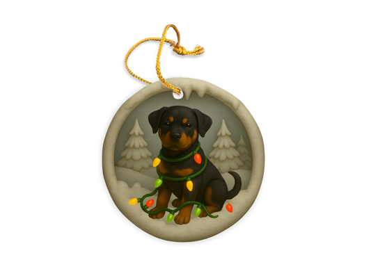 Personalized Rottweiler Christmas 3D Clay-Style Dog Keepsake