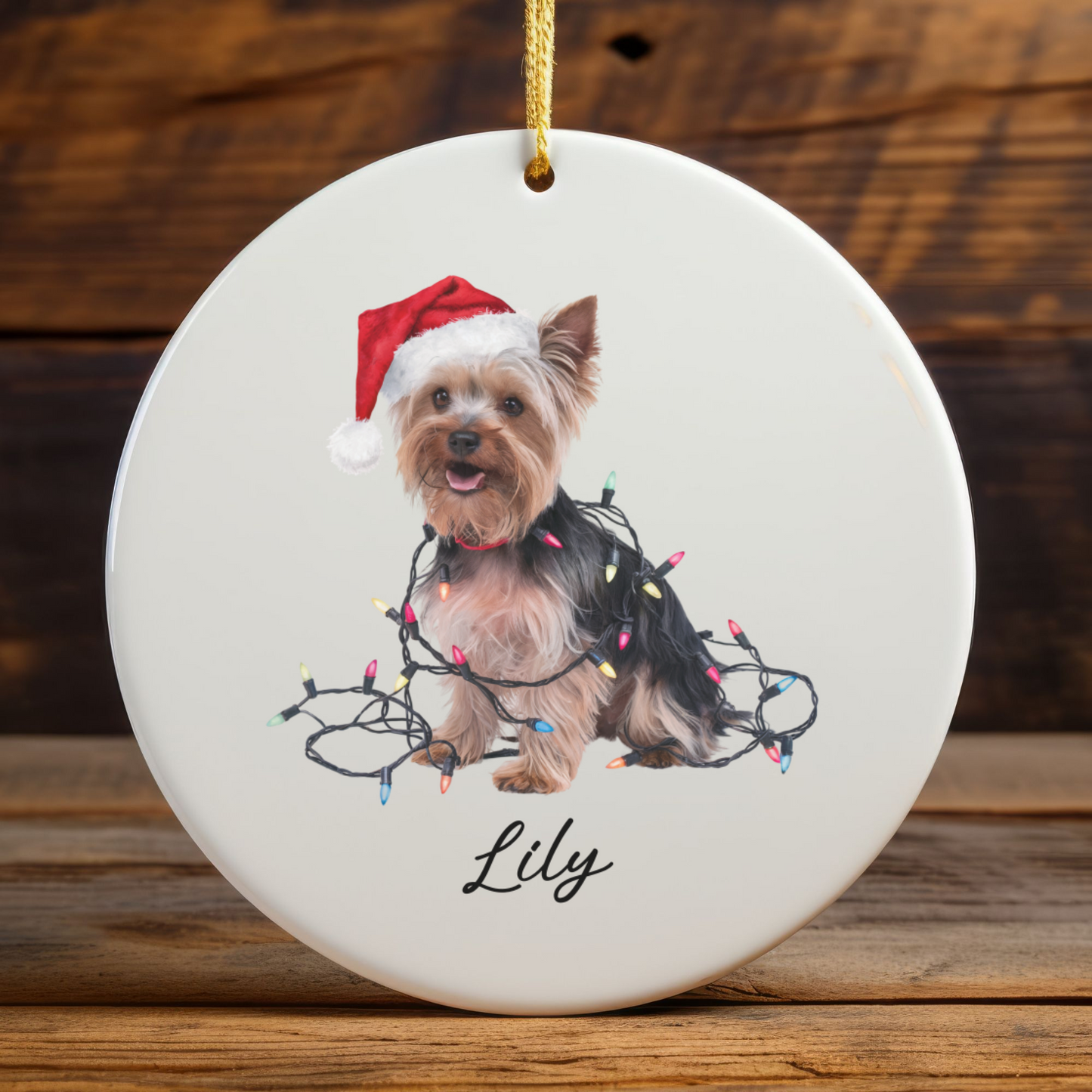 Yorkshire Terrier Ornament, Personalized Dog Christmas Keepsake