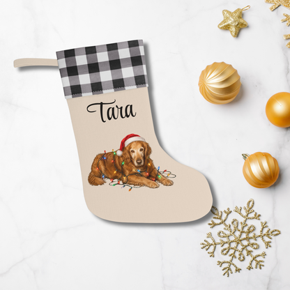 Personalized Dog Photo Christmas Stocking Custom Pet Name Holiday Decor