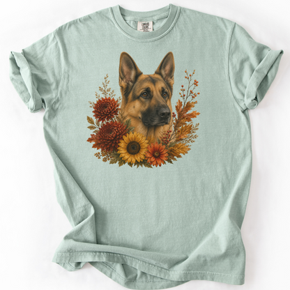 German Shepherd Autumn Floral Shirt