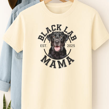 Black Lab Mama Shirt Personalized Labrador Retriever Dog Mom Tee Gift for Dog Lovers Custom Pet Owner Shirt
