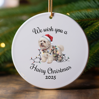 Load image into Gallery viewer, Bichon Frise Christmas Ornament, Personalized Ceramic Keepsake
