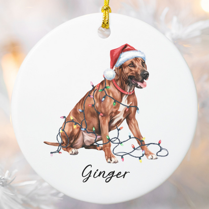 Rhodesian Ridgeback Ornament, Custom Dog Lover Holiday Gift