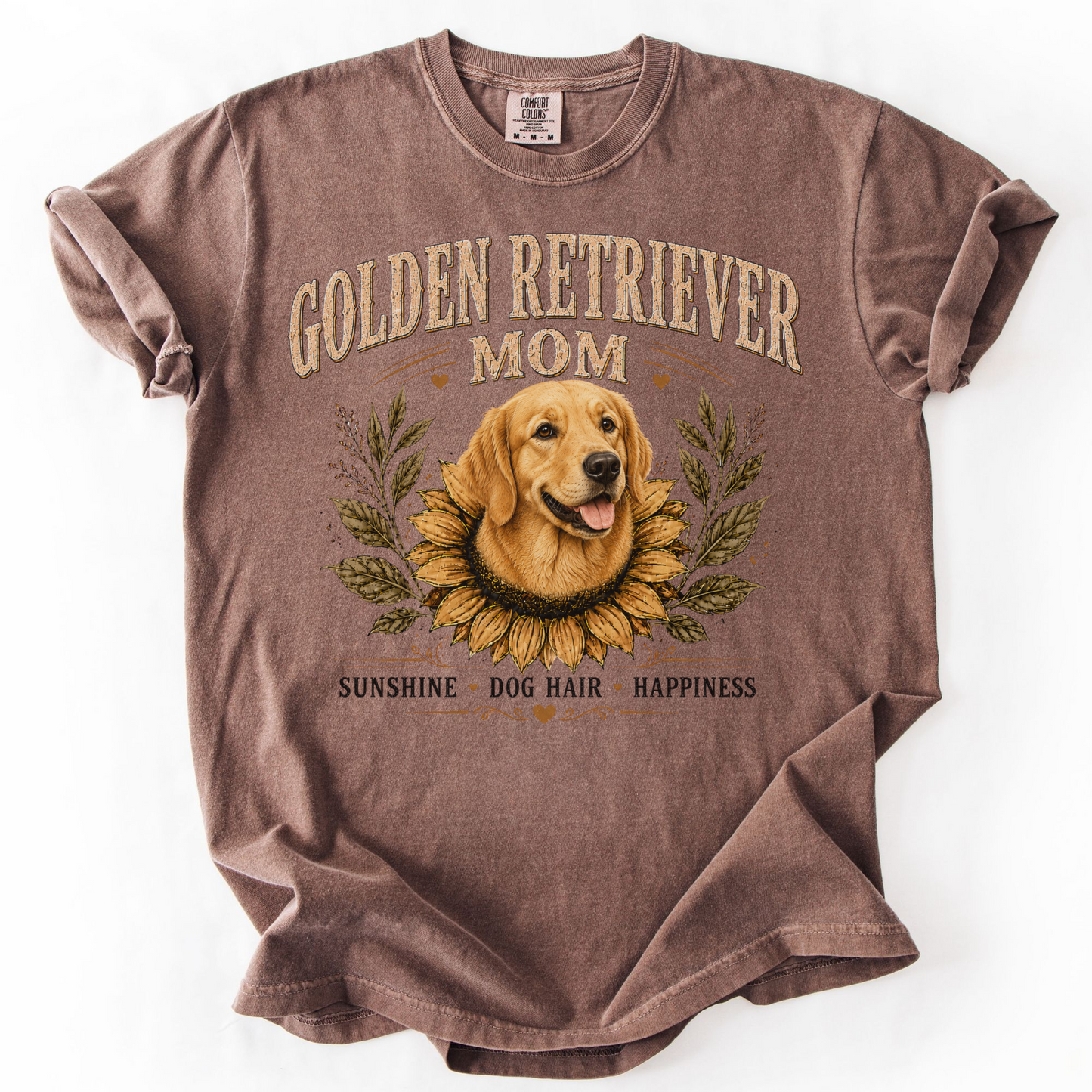Golden Retriever Mom Shirt, Sunflower Golden Retriever Tee, Vintage Dog Lover Gift
