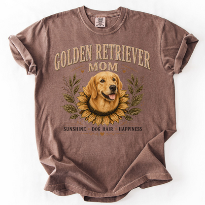 Golden Retriever Mom Shirt, Sunflower Golden Retriever Tee, Vintage Dog Lover Gift