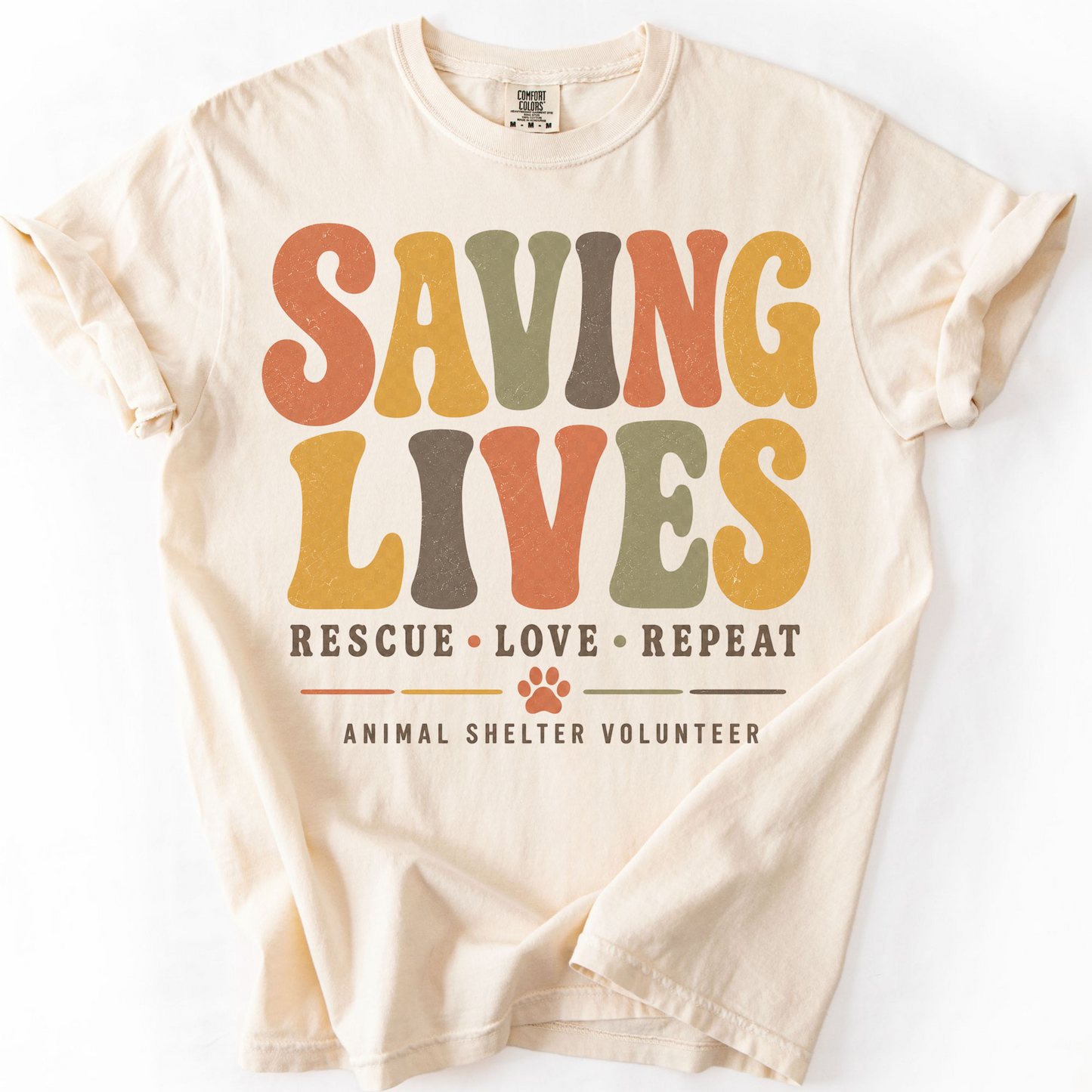 Saving Lives Animal Shelter Volunteer Shirt