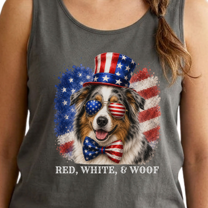 Patriotic Australian Shepherd Tank Top