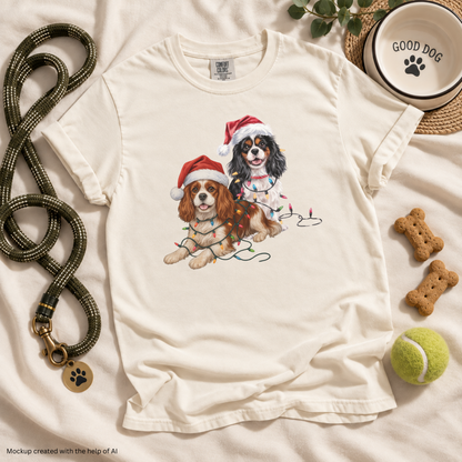 Cavalier King Charles Spaniel Christmas Shirt, Blenheim Tricolor Cavalier Holiday Tee, Gift for Dog Moms