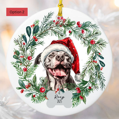 Personalized Pitbull Christmas Ornament