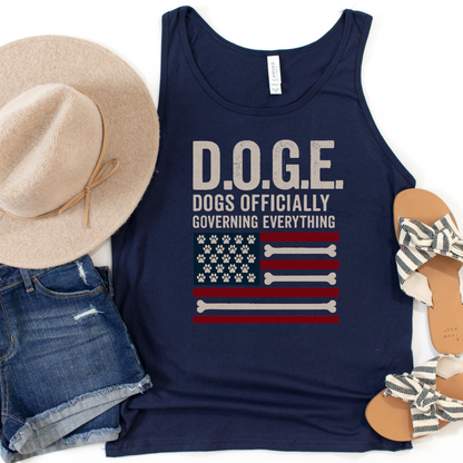 DOGE Funny Patriotic Dog Shirt Dogs Officially Governing Everything Tee for Pet Lovers and 4th of July Fans