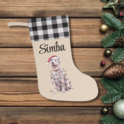 Personalized Kuvasz Christmas Stocking, Holiday Decor Gift for Pet Lovers