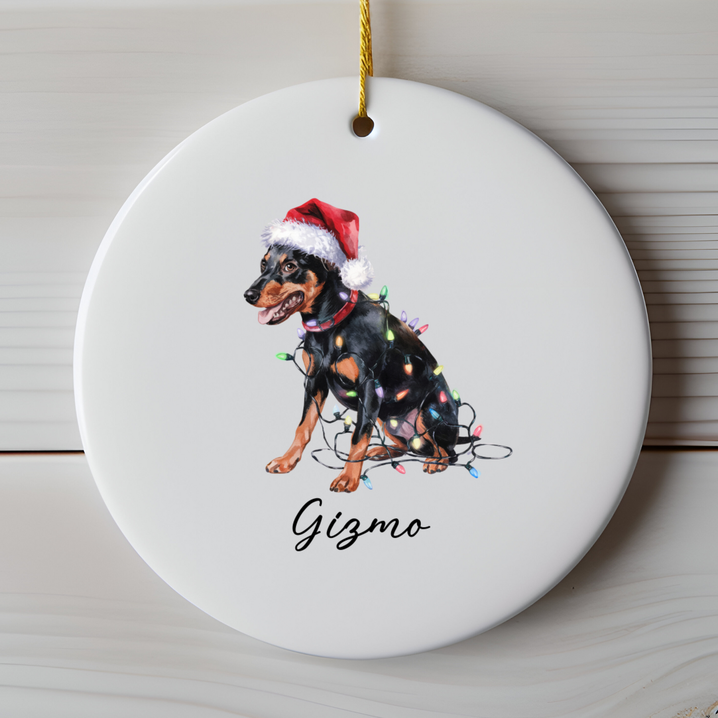 Miniature Pinscher Ornament, Personalized Dog Keepsake