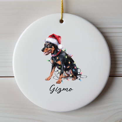 Miniature Pinscher Ornament, Personalized Dog Keepsake