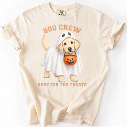 English Cream Golden Boo Crew Halloween Shirt, Here for the Treats Dog Mom Tee