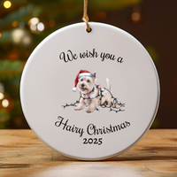 Load image into Gallery viewer, Christmas West Highland Terrier Ornament, Christmas Lights Dog Keepsake
