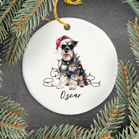 Load image into Gallery viewer, Personalized Schnauzer Ornament, Custom Dog Lover Gift
