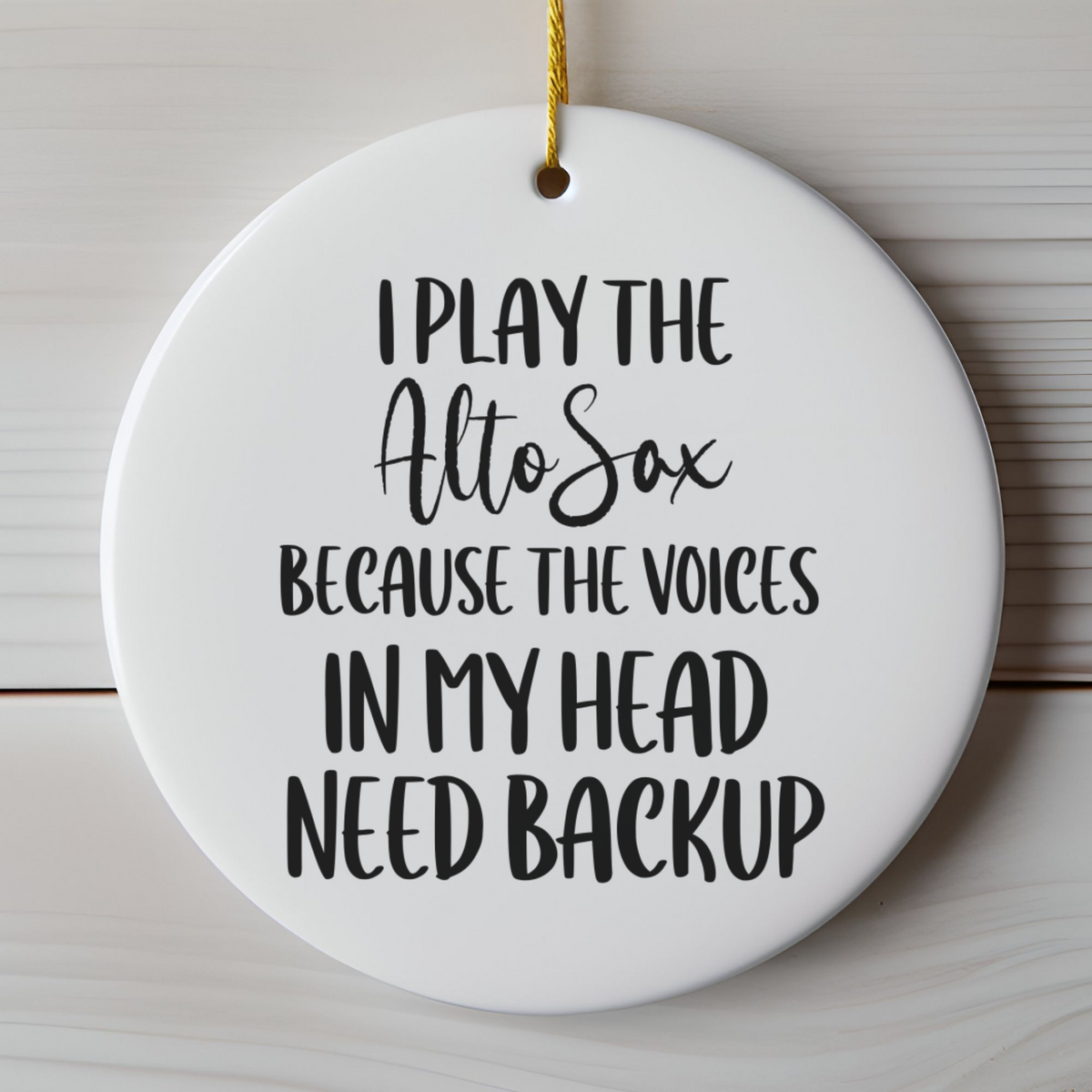 Alto Sax Ornament, Ceramic Musician Gift