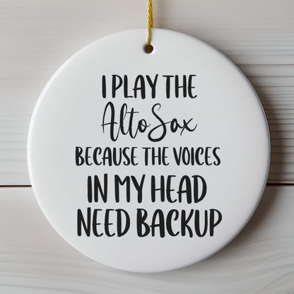 Alto Sax Ornament, Ceramic Musician Gift