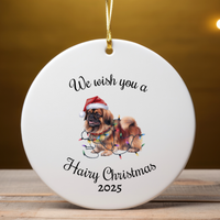 Load image into Gallery viewer, Christmas Pekingese Ornament, Christmas Lights Dog Keepsake
