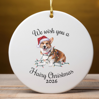 Corgi Christmas Ornament, Personalized Dog Keepsake
