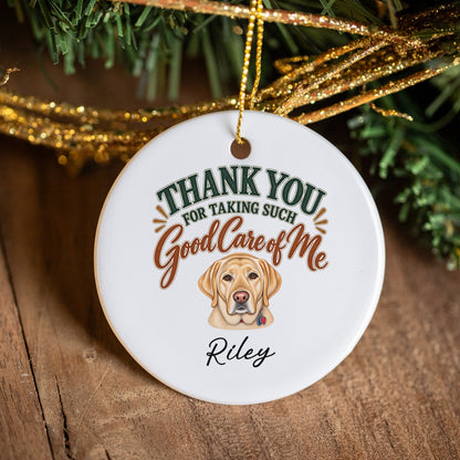 Personalized Veterinarian Ornament, Thank You Vet Gift From Dog, Custom Pet Name Keepsake