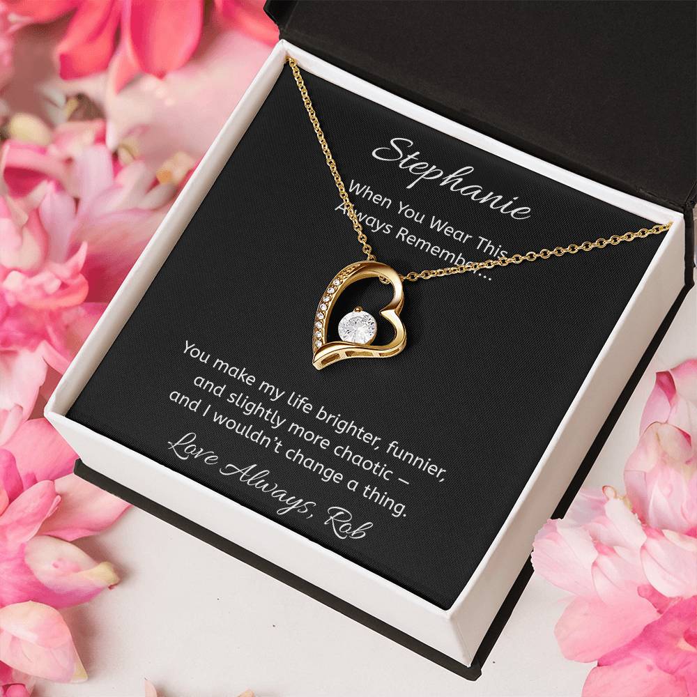 Personalized Heart Necklace with Message Card