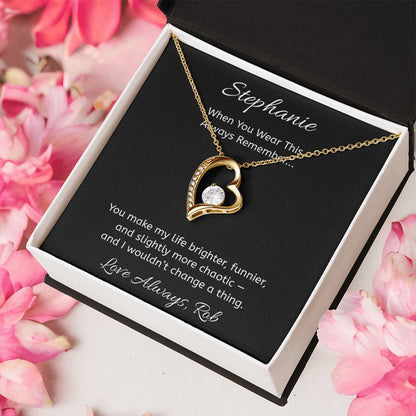 Personalized Heart Necklace with Message Card