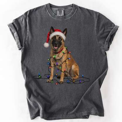 Belgian Malinois Christmas Lights Dog Shirt
