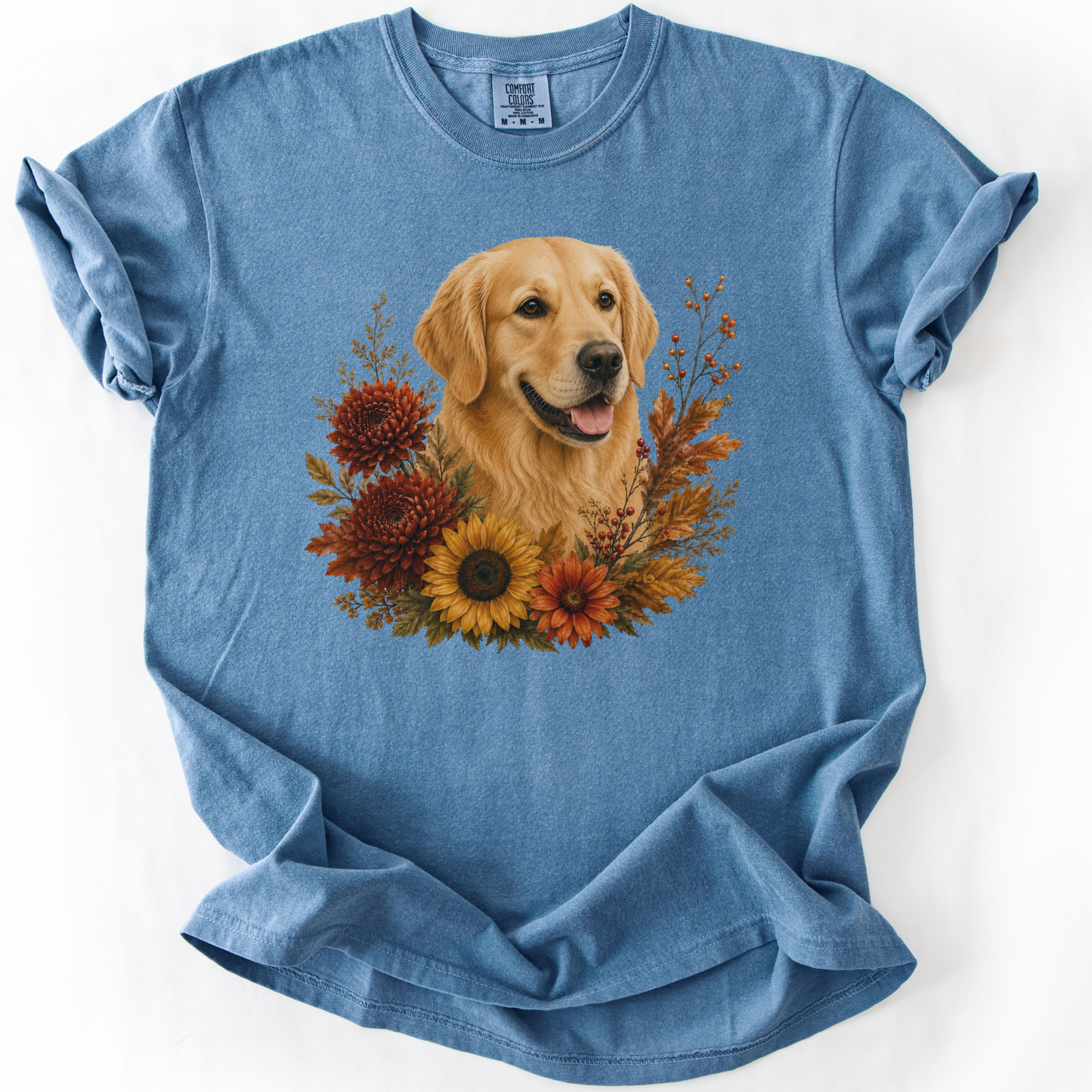 Golden Retriever Autumn Floral Shirt