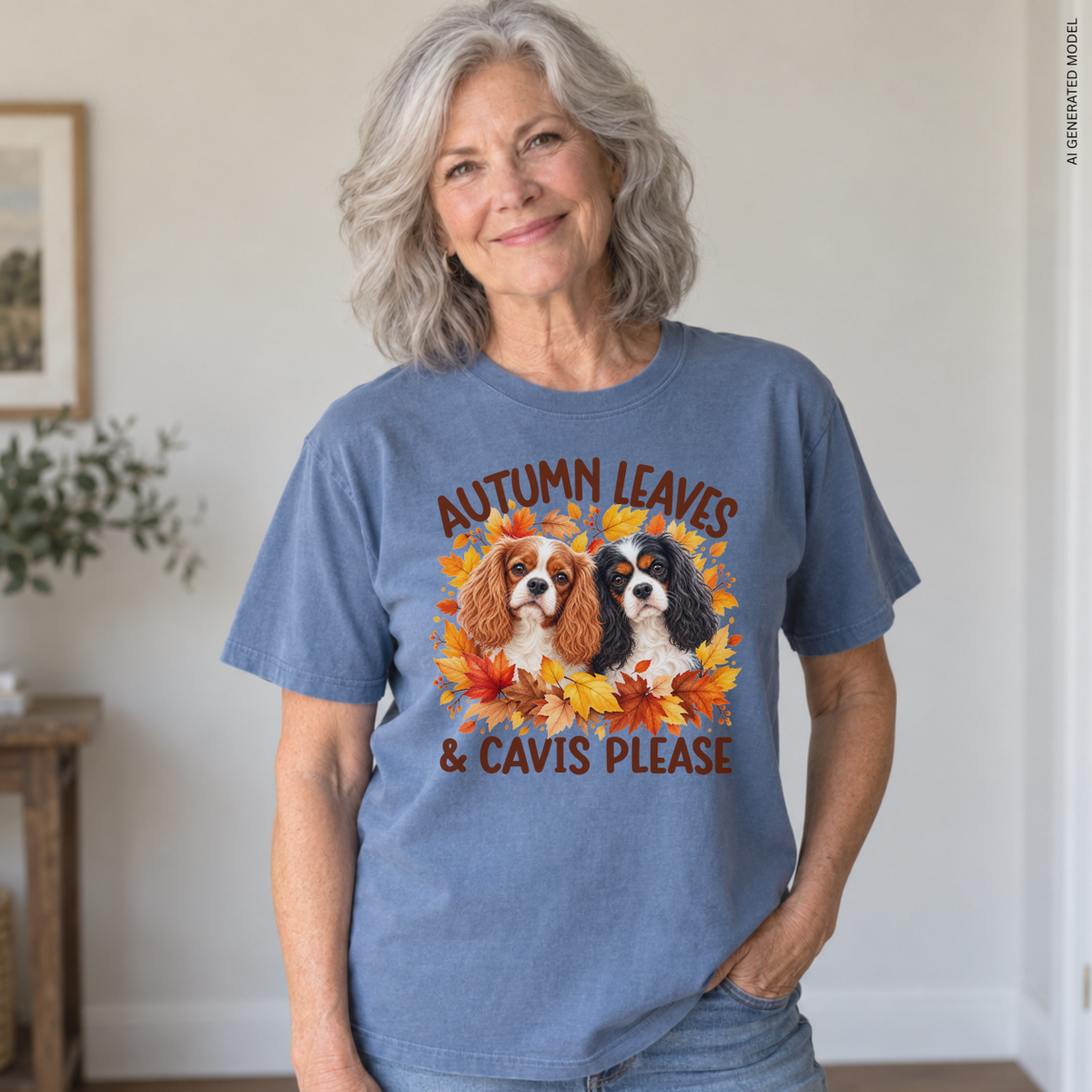 Cavalier King Charles Spaniel Autumn Leaves & Cavis Please Shirt