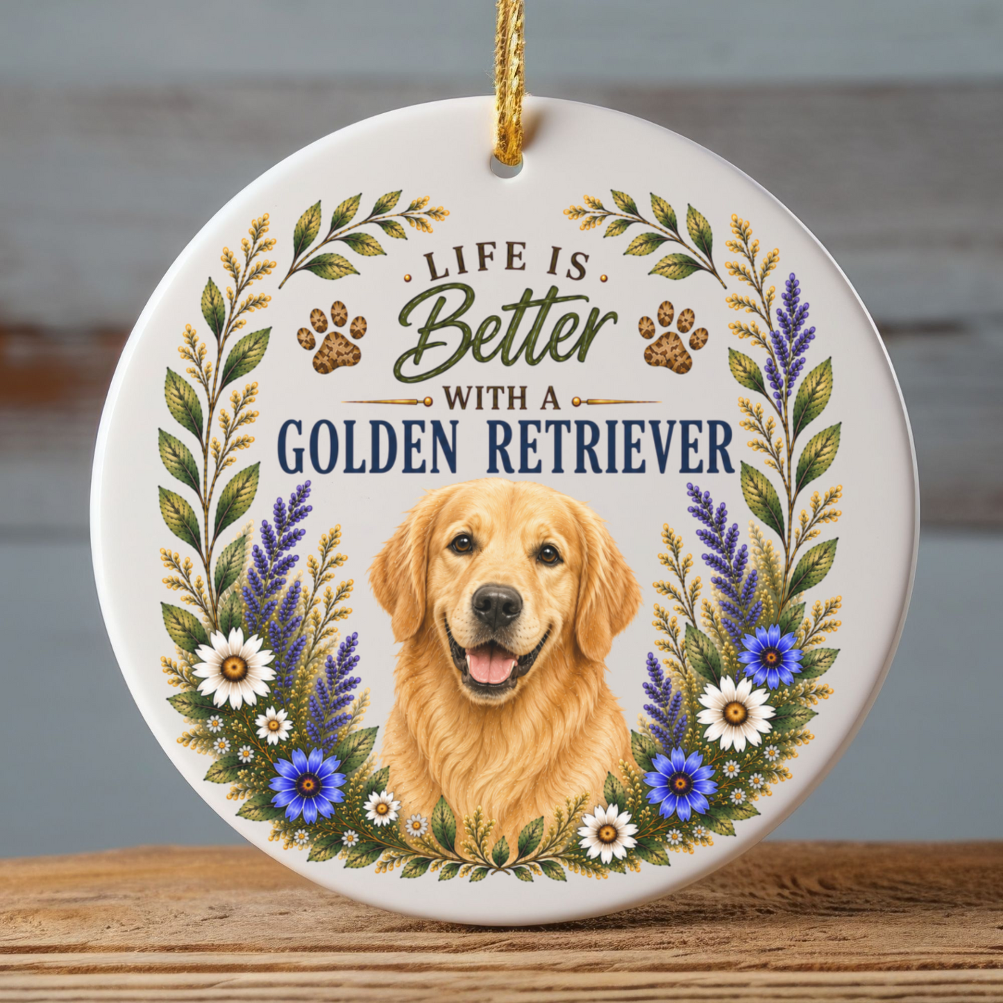 Golden Retriever Ornament, Golden Retriever Lover Gift, Dog Mom Gift, Golden Keepsake