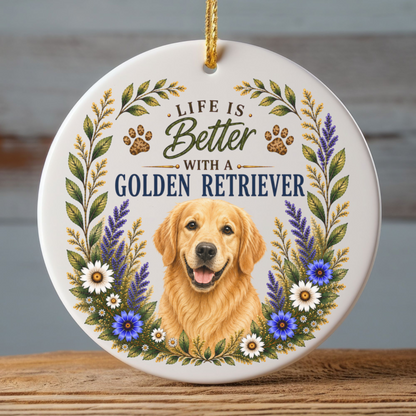 Golden Retriever Ornament, Golden Retriever Lover Gift, Dog Mom Gift, Golden Keepsake