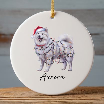 Personalized Samoyed Ornament, Custom Dog Lover Gift