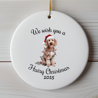 Load image into Gallery viewer, Christmas Poodle Ornament, Christmas Lights Dog Keepsake
